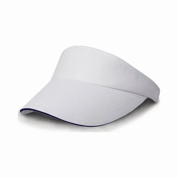 Result Zonneklep Petje Wit/navy Blauw Voor Volwassenen - Katoenen Witte/donkerblauwe Zonnekleppen Met Klittenbandsluiting thumbnail