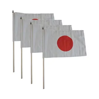 Luxe Grote Zwaaivlaggen Japan - Set Van 4x Stuks - 30 X 45 Cm - Op Stokje - Japanse Feestartikelen - En Versieringen