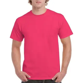Gildan Set Van 3x Stuks Roze Katoenen T-shirts Voor Heren 100% Katoen - Zware 200 Grams Kwaliteit - Basic Shirts, Maat, L (40/52)