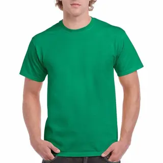Gildan Set Van 2x Stuks Groene Katoenen T-shirts Voor Heren 100% Katoen - Zware 200 Grams Kwaliteit - Basic Shirts, Maat, S (36/48)