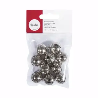 Rayher hobby materialen Rayher Hobby Belletjes - 10x - Metaal - Zilver - Met Oog - 19 Mm - Kersmuts Belletjes - Kattenbellen