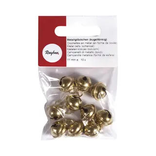 Rayher hobby materialen Rayher Hobby Metalen Belletjes Met Dia 11 Mm - 40x - Goud Met Oog - Kerst Kersmuts Belletjes - Kattenbellen