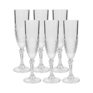 Champagneglazen - 12x Stuks - 200 Ml - Kunststof - Onbreekbare Champagne Glazen