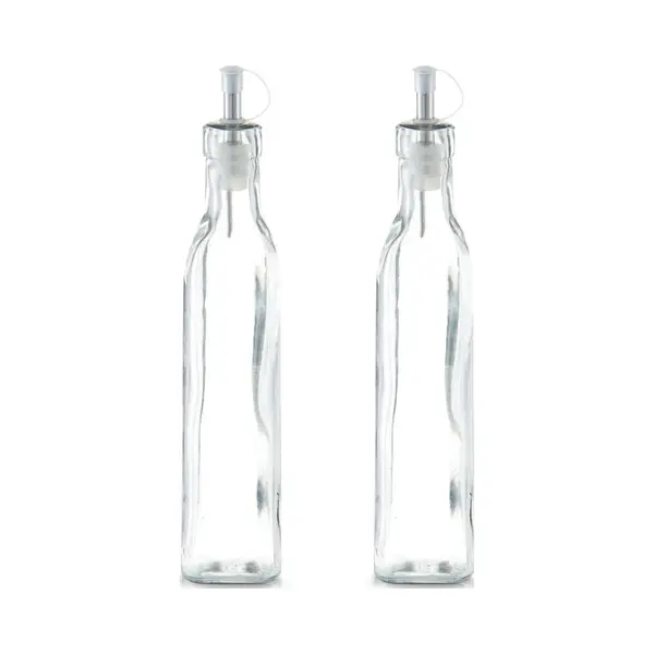 Zeller Azijnfles Of Oliefles - 2x - Glas - 270 Ml - Schenktuit - Doseerflessen Voor Op Tafel thumbnail