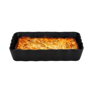Cosy&Trendy Ovenschaal - Zwart - 1, 5 L - 21 X 14 Cm - Aardewerk - Serveerschalen - Rechthoekig - Klassieke Braadsledes - Ovenschotel Schalen - Bakvorm/braadslede