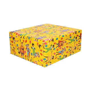 Club Van Sinterklaas Inpakpapier - 2x - Cadeaupapier - Geel - 200 X 70 Cm - Voor Pakjesavond - Inpakken