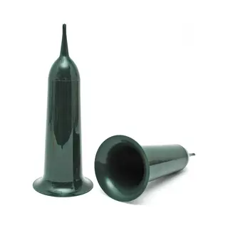 Kerkhof Grafvaas Kelk Model - Kunststof - Groen - H35 Cm - Grafvazen Voor Bloemen/boeketten