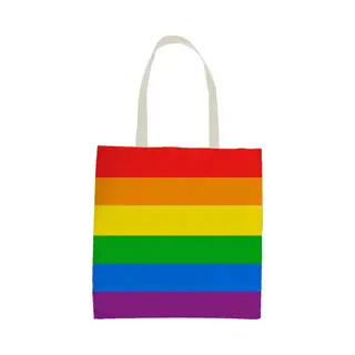 Henbrandt 1x Polyester Boodschappentasje/shopper Regenboog/rainbow/pride Vlag Voor Volwassenen En Kids - Festival/pride Musthaves
