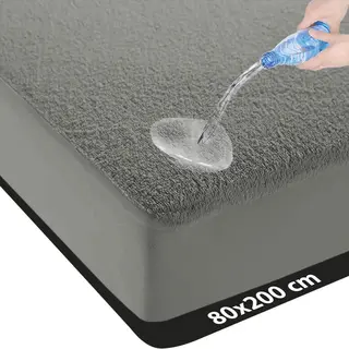 Waterdichte Matrasbeschermer 80x200 - LitaLente - Katoenen Matrasbeschermers - Matrasbeschermer 80x200- Hoeslakenbadstof Matrasbeschermhoezen -