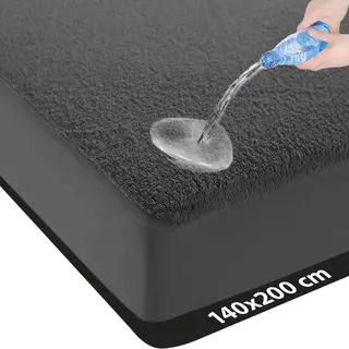 Waterdichte Matrasbeschermer 140x200 - LitaLente - Katoenen Matrasbeschermers - Matrasbeschermer 140x200 - Hoeslakenbadstof Matrasbeschermhoezen -