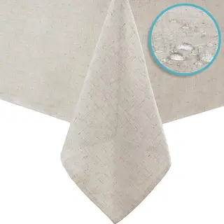 Litalente Tafelkleden - Tafelkleed - Tafelzeil Linnenlook Beige - Tijdloos & Stijlvol Tafelkleed In Natuurlijke Linnenlook - 350 X 145 Cm Waterafstotend -
