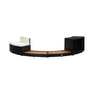 VidaXL Spa-ombouw Poly Rattan En Acaciahout Zwart