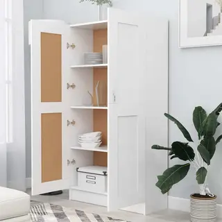 Book Cabinet White 82.5x30.5x150 Cm Engineered Wood Vidaxl