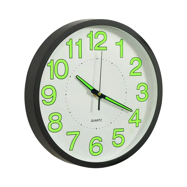 VidaXL Wandklok Lichtgevend 30 Cm Zwart thumbnail