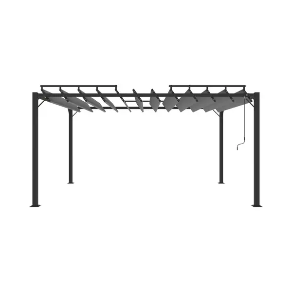 Vidaxl - Pergola Mit Lamellendach 3x4 M Anthrazit Stoff Und Aluminium thumbnail