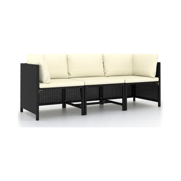 VidaXL 313513 Gartenbank Rattan, Stahl thumbnail