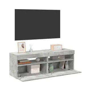 Vidaxl - Tv Cabinets With Led Lights 2 Pcs Concrete Grey 60x35x40 Cm