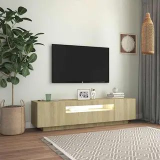 Vidaxl - Tv Cabinet With Led Lights Sonoma Oak 160x35x40 Cm