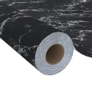 Vidaxl - Möbelfolie Selbstklebend Schwarz Steinoptik 500x90cm Pvc Klebefolie