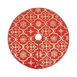 Luxus-weihnachtsbaumdecke Mit Socke Rot 122 Cm Stoff Vidaxl