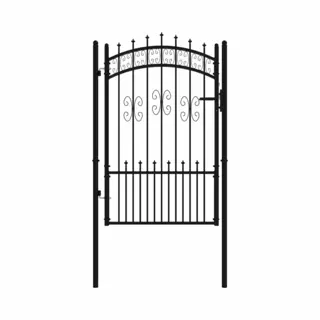 VidaXL Gartentor Kampen Mit Speerspitze Schwarz 103 X 150 Cm Stahl