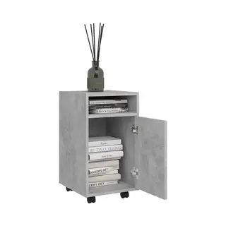 Beistellschrank Mit Rollen Betongrau 33x38x60 Cm Holzwerkstoff Vidaxl
