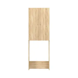 VidaXL Washing Machine Cabinet, Versatile Storage Unit, Sonoma Oak Finish, Engineered Wood, 2 Doors And 3 Compartments, 64x25.5x190 Cm Dimensions