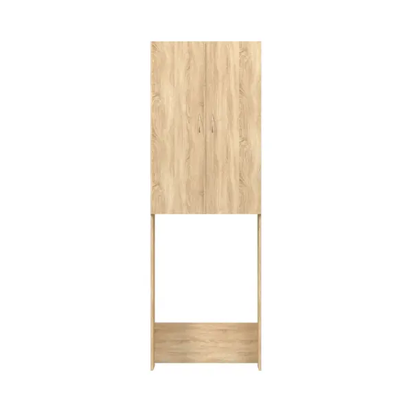 VidaXL Washing Machine Cabinet, Versatile Storage Unit, Sonoma Oak Finish, Engineered Wood, 2 Doors And 3 Compartments, 64x25.5x190 Cm Dimensions thumbnail