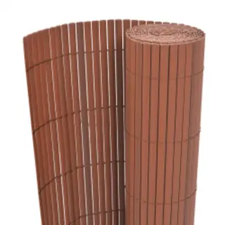 VidaXL Gartenzaun Doppelseitig Sichtschutzmatte Sichtschutzzaun Sichtschutz Windschutz Balkon Garten Zaun Terrasse Pvc 90x400cm Braun
