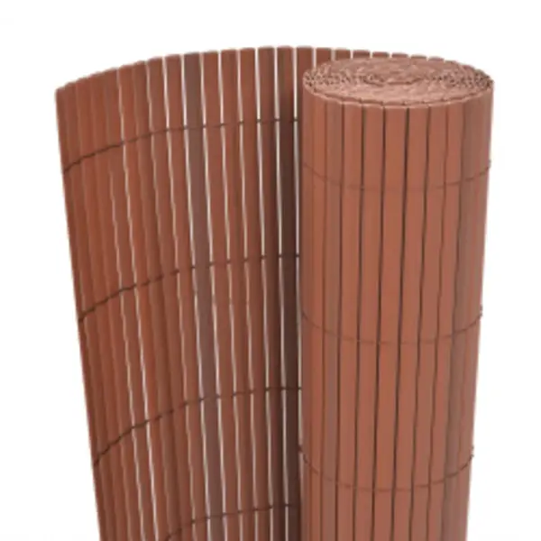 VidaXL Gartenzaun Doppelseitig Sichtschutzmatte Sichtschutzzaun Sichtschutz Windschutz Balkon Garten Zaun Terrasse Pvc 90x400cm Braun thumbnail