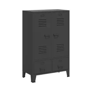 Industrial Wardrobe Anthracite 67x35x107 Cm Steel Vidaxl