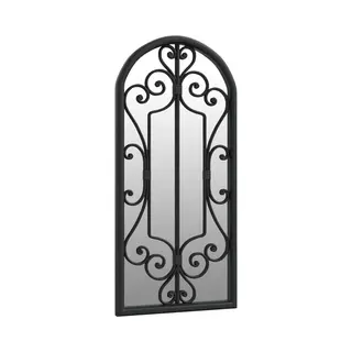 Garden Mirror Black 100x45 Cm Iron For Outdoor Use Vidaxl