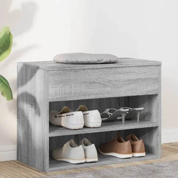 VidaXL Schuhbank Grau Sonoma 60x30x45 Cm Holzwerkstoff thumbnail