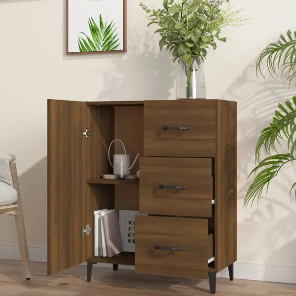 Sideboard Braun Eichen-optik 69, 5x34x90 Cm Holzwerkstoff - Vidaxl thumbnail