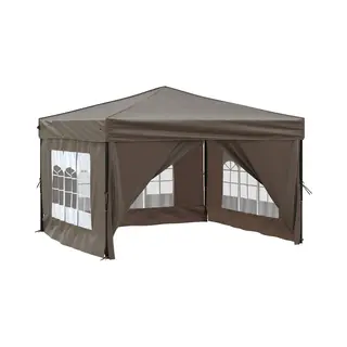 VidaXL Partyzelt Faltbar Mit Seitenwänden Taupe 3x3 M