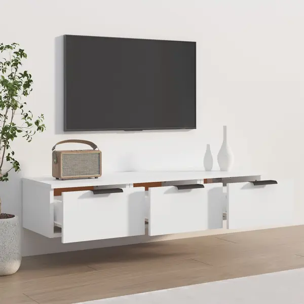 VidaXL 3 Drawer White Wall Cabinet - Size, 20 X 102 X 30cm - Wilko thumbnail