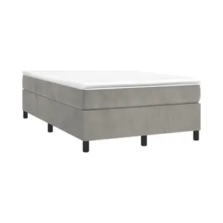 VidaXL Boxspringbettgestell, Polsterbett Bett Für Schlafzimmer, Bettrahmen Mit Lattenrost Stützbeinen, Schlafzimmerbett Doppelbett, Hellgrau