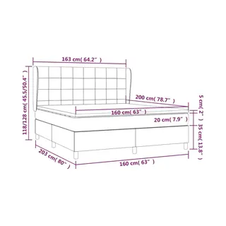 VidaXL - Boxspring - Met - Matras - Fluweel - Lichtgrijs - 160x200 - Cm