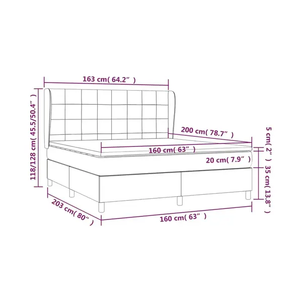 Boxspringbett Mit Matratze Hellgrau 160x200 Cm Samt Vidaxl thumbnail