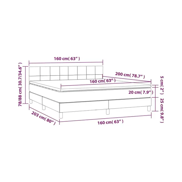 Boxspringbett Mit Matratze Schwarz 160x200 Cm Stoff Vidaxl thumbnail