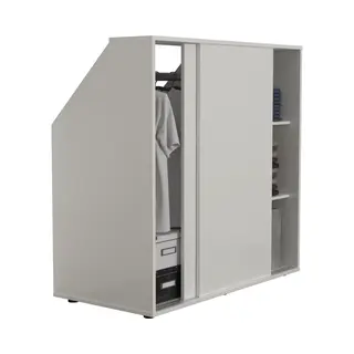 TheBestOf Furniture Kledingkast Schuine Wand Zolder Slaapkamer Schuifdeuren - Hanggedeelte En Legplanken - Opbergkast Geschikt Voor Schuine Wanden