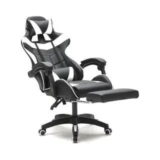 Vdd Gaming - Gamestoel - Gamestoel Met Voetsteun - Gamestoel Wit - Gaming Stoel - Bureaustoel Gaming - Ergonomische Bureaustoel - Met Nekkussen &