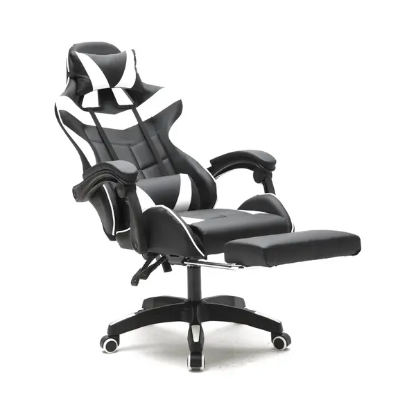 Vdd Gaming - Gamestoel - Gamestoel Met Voetsteun - Gamestoel Wit - Gaming Stoel - Bureaustoel Gaming - Ergonomische Bureaustoel - Met Nekkussen & thumbnail