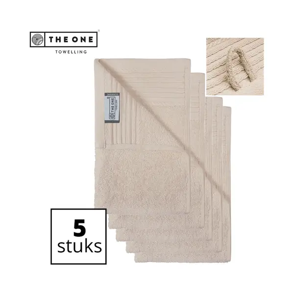 The One Towelling Classic Gastendoeken - 30 X 50 Cm - 5 Stuks - Voordeelverpakking - Hoge Vochtopname - 100% Zacht Katoen - Ivory thumbnail