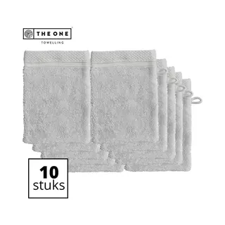 The One Towelling Ultra Deluxe Washandjes - 10 Stuks- Washanden - Voordeelverpakking - 100% Katoen - Zilvergrijs