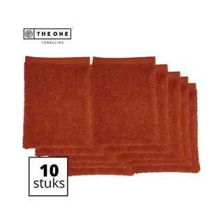 The One Towelling Washandjes - 16 X 21 Cm - 10 Stuks - Washanden - Voordeelverpakking - 100% Katoen - Terracotta
