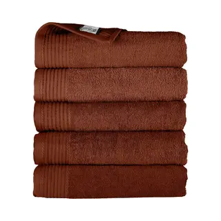 The One Towelling Classic Handdoeken - 50 X 100 Cm - 5 Stuks - Voordeelverpakking - Hotelkwaliteit - 100% Gekamd Katoen - Bruin