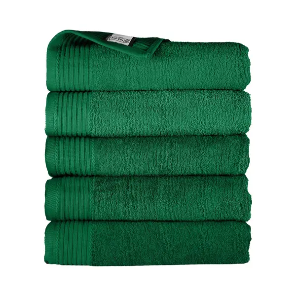 The One Towelling Classic Handdoeken - 50 X 100 Cm - 5 Stuks - Voordeelverpakking - Hotelkwaliteit - 100% Gekamd Katoen - Groen thumbnail