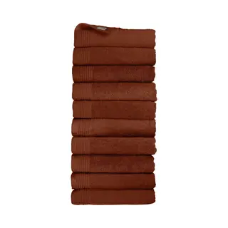 The One Towelling Classic Handdoeken - 50 X 100 Cm - 10 Stuks - Voordeelverpakking - Hotelkwaliteit - 100% Gekamd Katoen - Bruin