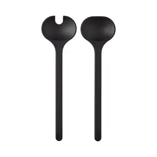 Mepal - Salad Server Set 2-piece Silueta - Dishwasher Resistant - Salad Couverts - Salad Fork And Spoon - Nordic Black